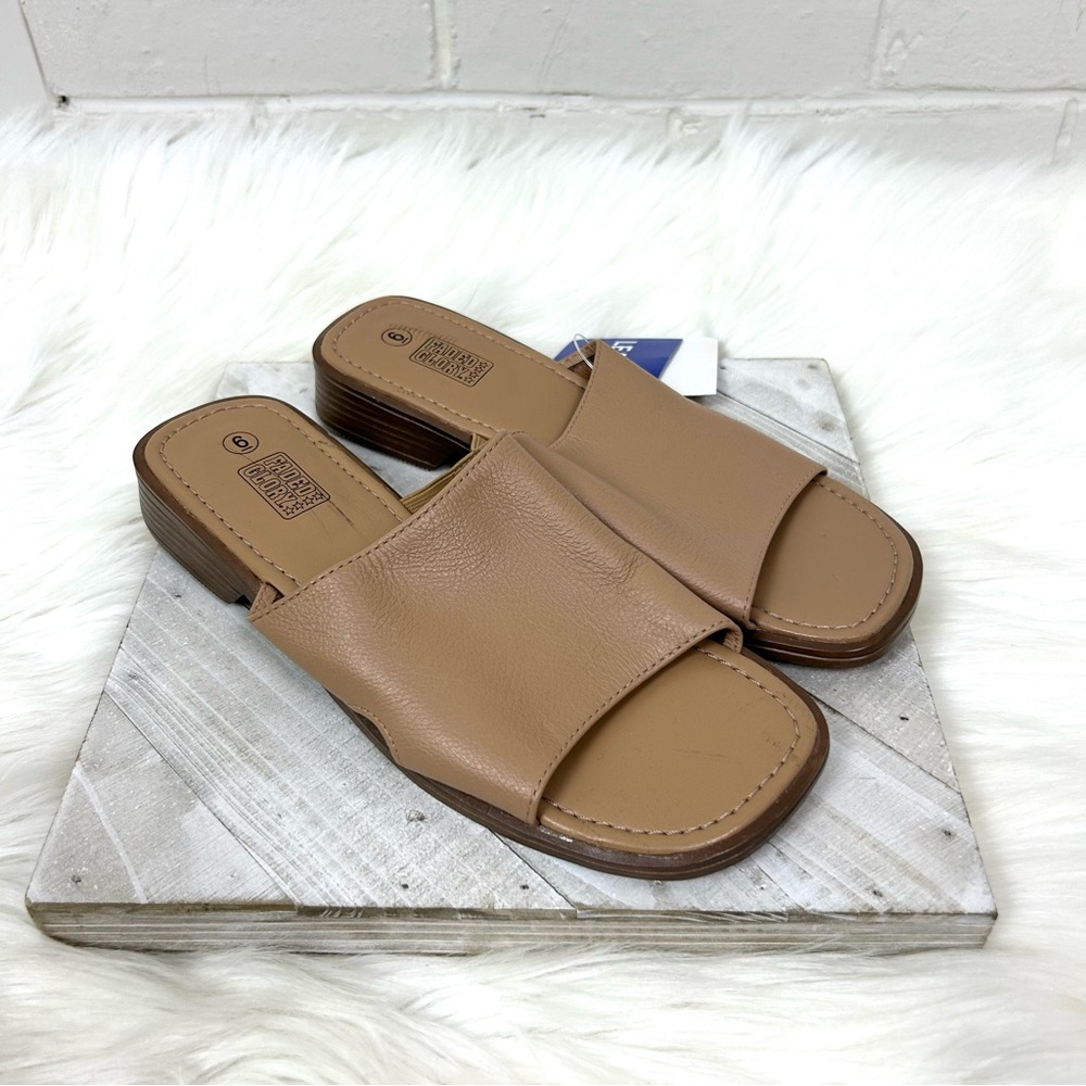 NWT Deadstock Vintage Faded Glory Leather Slide Sandals Size 6